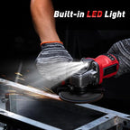 Cordless Angle Grinder, 4-1/2" Battery Grinder with 2 Batteries, LED Display,Burshless motor for Metal Cutting Grinding, Rust Removal