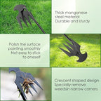 2Pcs Weed Puller Tool, Weeding Artifact Uprooting Steel Hand Weeder Tool for Garden Yard Farm - Durable Manganese, Manual Multifunctional Weeding Artifact Kit (Black)