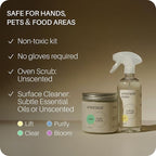 Everneat Oven Cleaning Kit: Natural Oven Cleaner and Kitchen Cleaner | Heavy Duty Oven Cleaner & Oven Rack Cleaner Kit | Fume-free & Safe to Clean All Ovens (Lift) | Refillable Plastic Jar & Bottle