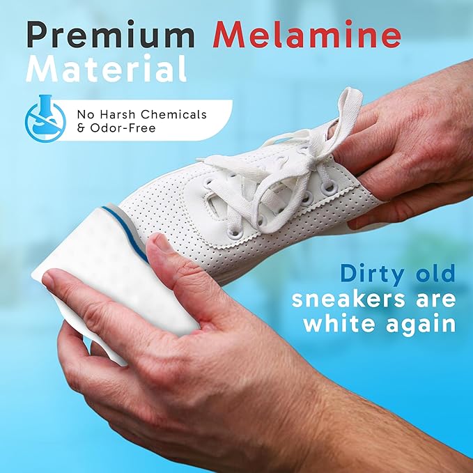 (50 Pack) Extra Durable Eraser Sponge - Extra Thick, Long Lasting, Premium Melamine Sponges in Bulk - Multi-Purpose Power Scrubber - Bathroom, Kitchen, Floor, Bathtub, Toilet, Baseboard, Wall Cleaner