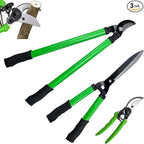 iMeshbean 3 Pieces Garden Tools Set Lopper & Pruning Shear & Tree Trimmer Pruner Ideal for Indoor & Outdoor Gardening, Branch Cutting & Plant Trimming