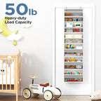 Mefirt Over The Door Organizer, 6 Shelf Door Hanging Organizers with 6 Large Capacity Pockets, Behind Door Storage Hanging Shelves for Closet Wall Bathroom Bedroom Nursery