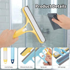 3 in 1 Window Cleaning Scraper, Spray Squeegee, Mirror Cleaner Tool, 3 in 1 Squeegee for Shower Glass, Squeegee with Sprayer, Shower Squeege, Squeegee and Scrubber with Spray, for Mirrors, Bathroom