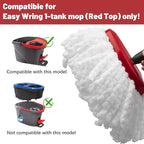 4 Pack Mop Replacement Heads Compatible with Ocedar Mops Replace Head EasyWring Spin Mop Heads Replacements - Includes 1 Rotating Mops Base, Microfiber Mop Refills, Easy Cleaning