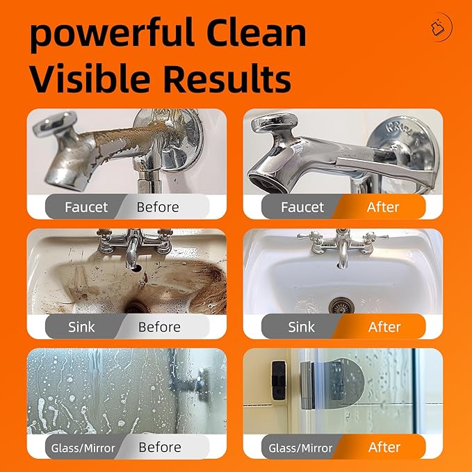 Botare Bathroom Shower Cleaner, Daily Household Powerful Cleaner Spray for Tile, Bathtub, Glass & Wall, Lemon Scent