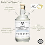 Rustic Strength Natural Fabric Softener, Non-Toxic, Biodegradable, Reduces Static, Removes Soap Build-Up, HE Compatible, 24 oz Glass