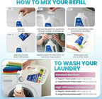 Truly Free Natural Laundry Detergent for Sensitive Skin | Eco Friendly, Plant Based, Baby Clothes Safe | Clean & Easy Powder to Liquid, 6 Pack Refill Detergent, NO Jug | Signature Scent, 300 Loads