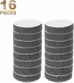 HARFINGTON 16pcs Scrubber Scouring Pads 1200 Grits 2 Inch Drill Power Brush Hoop and Loop Surface Conditioning Disc Drill Scuffing Disc Scrub Pads for Home Kitchen Cleaning, Light Gray
