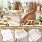 VGOODALL 6PCS White Cupcake Containers, 12 Count with Window Boxes Holding 72 Pastry Box for Birthday Holiday Party Bakery Supplies