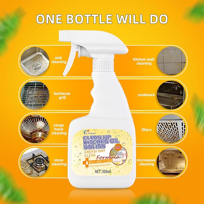 All Purpose Cleaner, Remove Stains Cleaning Spray, Lemon Breeze Scent Multipurpose Heavy Duty Degreaser, Kitchen Cleaning Supplies Removes Oil Stains On Microwave & Oven & Stove Top