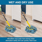 Self-Wringing Twist Mops for Floor Cleaning, Microfiber Floor mop with 57 " Long Handle, Easy Wringing Mop for Hardwood Commercial Household Clean
