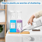 Laundry Detergent Dispenser,54OZ Laundry Soap Dispenser,Liquid Laundry Detergent Container,Fabric Softener Dispenser with Bamboo Wood Tray,Laundry Room Organizer with 4 Labels