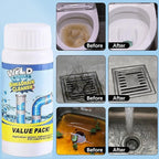 Wild Tornado Pipe Dredge, Powerful Sink and Drain Cleaner Powder, Wild Tornado Sink and Drain Cleaner for Kitchen Toilet Pipeline Quick Cleaning Tool (2PCS)