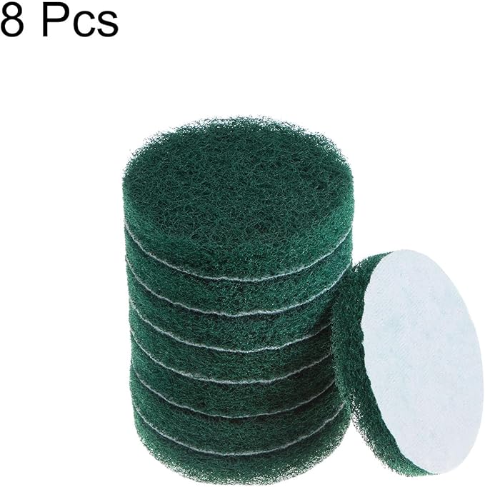 HARFINGTON 8pcs Drill Power Brush 4 Inch Tile Scrubber Scouring Pads 180-240 Grit for Bathroom Kitchen Household Cleaning