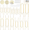 Bilillo 14 Pieces Plate Hangers for Wall - 6/8/10/12/14 Inch Invisible Plates Hanger, Stainless Steel Plate Holders with 14 Pieces Wall Hooks for 5.5 to 16 Inch Decorative Plates and Arts