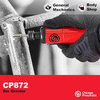 Chicago Pneumatic CP872 - Air Die Grinder Tool, Welder, Woodworking, Automotive Car Detailing, Stainless Steel Polisher, Heavy Duty, Straight, (6.4mm) - 1/4 Inch (6 mm), 0.63 HP / 470 W - 27000 RPM