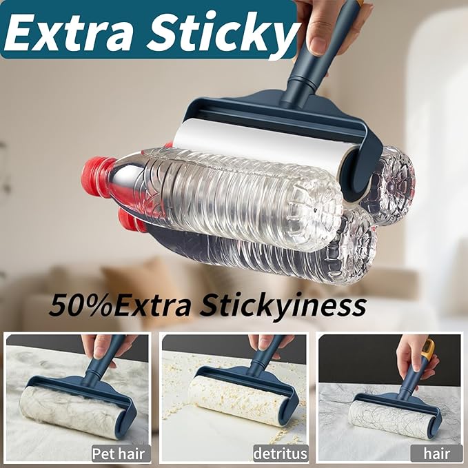 Large Lint Roller Refills for Pet Hair 6.3 Inch 360 Sheets Extra Sticky Fluff Roller Supplement for Cat and Dog Hair Removal Clothes Carpet Couch Floor Remove dust