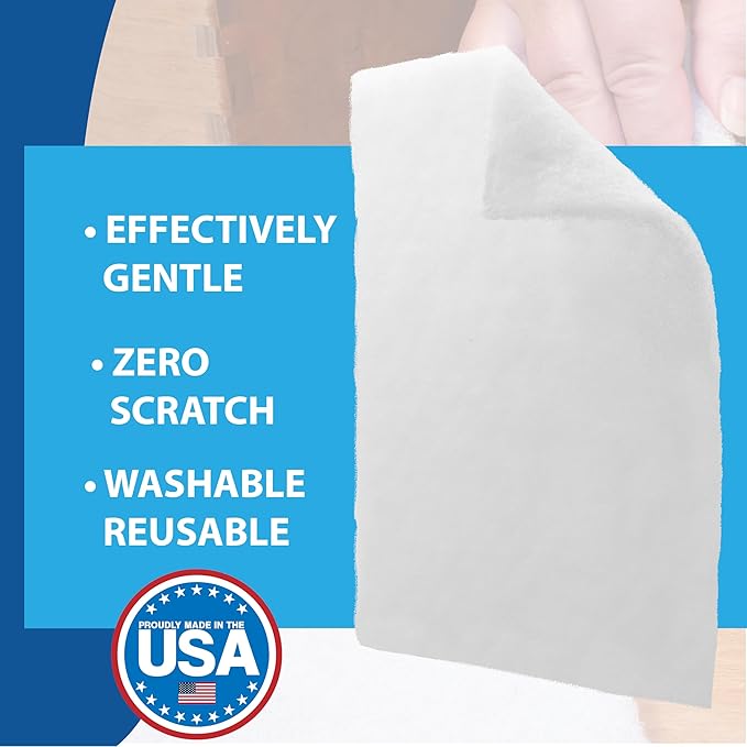 10 Pack of 6 x 9 White Non Scratch Non-Woven Pads for Buffing Cleaning Polishing and Multi Purpose Use in Your Home Workshop or DIY Garage Shop