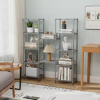 Golpart Small 5 tire Shelves Storage Wire Shelving Unit Metal Shelf Adjustable Organizers Storage Shelving for Bathroom Laundry Room Kitchen Pantry10”D x 16”W x 60.2”H Silver
