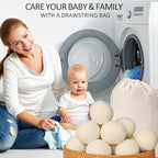 24 Pack Wool Dryer Balls XL Reusable Laundry Balls for Dryer Natural Fabric Softener Ball with 1 Storage Bags Reduce Wrinkles and Decrease Drying Time
