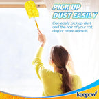 KEEPOW 20 Pack Reusable Duster Refill Compatible with Swiffer Duster Refill, Microfiber Dusters for Cleaning, 360° Heavy Duty Duster Refills, Fleece Refills(Handle is Not Included)
