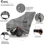 Okcool Gas Rototiller Cover,Waterproof Heavy Duty 600D Rear Tine Tiller Cover, Universal Tiller Cover with Air Vent (Grey)