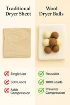 Wool Dryer Balls – Pack of 6 (3 White + 3 Brown) with Storage Bag – 100% New Zealand Wool – Reusable, Eco-Friendly Natural Laundry Dryer Balls for Faster Drying