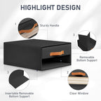 DIMJ Closet Organizers and Storage - Foldable Storage Bins with Drawers Fabric Stackable Storage Drawers with Clear Window,Fabric Clothes Organizers and Storage Drawers for Closet, 4-Pack, Black