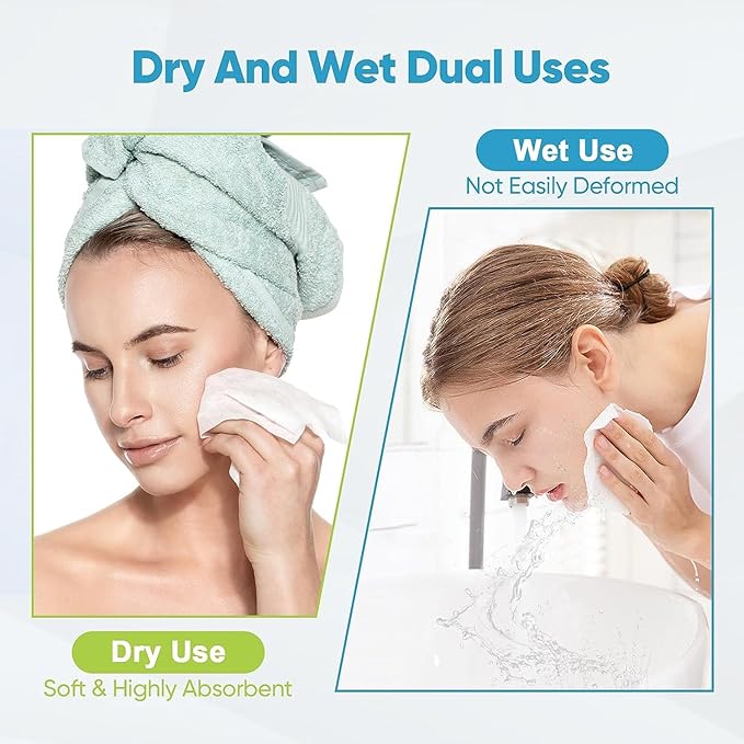 AIDEA Face Towels Disposable-50Ct, Facial Cleansing Wipes for Sensitive Skin, Facial Towelettes for Makeup Removing, Nursing, Travel, Dry Wipes Face Cloths