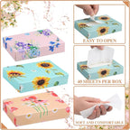 TaoBary 24 Packs Flower Small Boxes of Tissues Car Facial Tissue Boxes Disposable Tissue Packs Cube Facial Tissues 2 Ply 960 Sheets for Holiday Party Bathroom Office Floral Home Decor