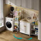 SINGAYE 6 Small Shelf Storage Wire Shelves Closet Bathroom Organizers Metal Pantry Kitchen Garage Shelving Unit Laundry Room Organization Home Narrow Rack Net Basket with Wheels White