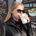 Qunclay 𝟐𝟏𝟎 𝐂𝐨𝐮𝐧𝐭 𝟏𝟐 𝐨𝐳 Disposable White Paper Coffee Cups, To Go Hot Cups for Coffee, Chocolate, Juice, Hot or Cold Beverage Drinking Cup Suitable for Party, Office, Travel, and Events