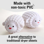 Kikkerland Set of Two Reusable Dryer Buddies for Laundry – Fabric Softener Dryer Balls – Control Static, Remove Wrinkles, Dry Clothes Faster, Lambs