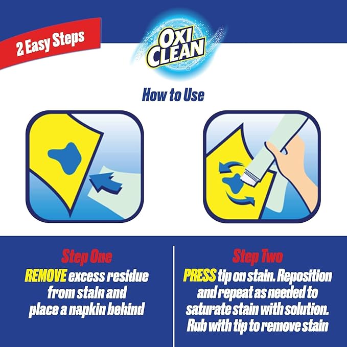 OxiClean On The Go Stain Remover Pen, 0.74 Fl Oz – Instant Travel Stain Cleaner for Clothes, Food, Wine, Coffee, Makeup, Portable & Easy Use