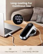 coldSky Fabric Shaver, Rechargeable Lint Shaver with Digital Display, Portable Sweater Defuzzer with 3 Speeds, 6 Leaf Blades and Safety Lock, Electric lint Remover for Clothes, Sweater (Silver)