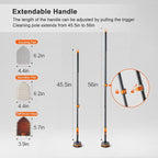 Tile Tub Scrubber Brush with 3 Different Function Cleaning Heads and 56" Extendable Long Handle-No Scratch Shower Scrubber for Cleaning Bathroom Kitchen Toilet Wall,Bathtub,Sink,Grey