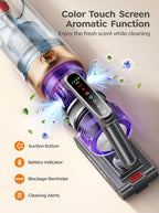 INTETURE Cordless Vacuum Cleaner, 600W 50KPA 65 Mins Vacuum Cleaners for Home, Anti-Tangle Stick Vacuum with Touch Screen, Wall Mount Charging, Upgraded Vacuum Cordless for Pet Hair/Carpet/Floors