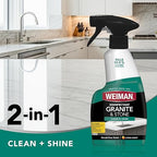 Weiman Disinfectant Granite Daily Clean & Shine - 12 fl oz (2 Pack) Safely Clean Disinfect and Shine Granite Marble Soapstone Quartz Quartzite Slate Limestone Corian Laminate Tile Countertop