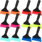 12 Pcs Small Squeegee 5 Inch Window Tint Silicone Squeegee Cleaning with Non Slip Handle Wiper Window Tinting Tools for Car Glass Mirror Shower Bathroom Auto (6 Colors)