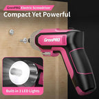 4V Electric Screwdriver Rechargeable 29pcs, Cordless Screwdriver, USB Small Power Screwdriver Set with Bits, Pink, Ideal for Home Repairs