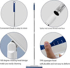 Multifunction Magic Air Broom, Silicone Broom with 56" Long Handle, 4 in 1 Rubber Squeegee Sweeper for Floor Bathroom Kitchen Shower Tile Pet Hair Fur Marble Glass Water Window Foam Cleaning (Blue)