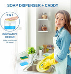 New 2026 Version Premium Quality Dish Soap Dispenser - Countertop Kitchen Soap Dispenser, Sink Dish Washing Soap Dispenser 13 Ounces (Sponge Included)
