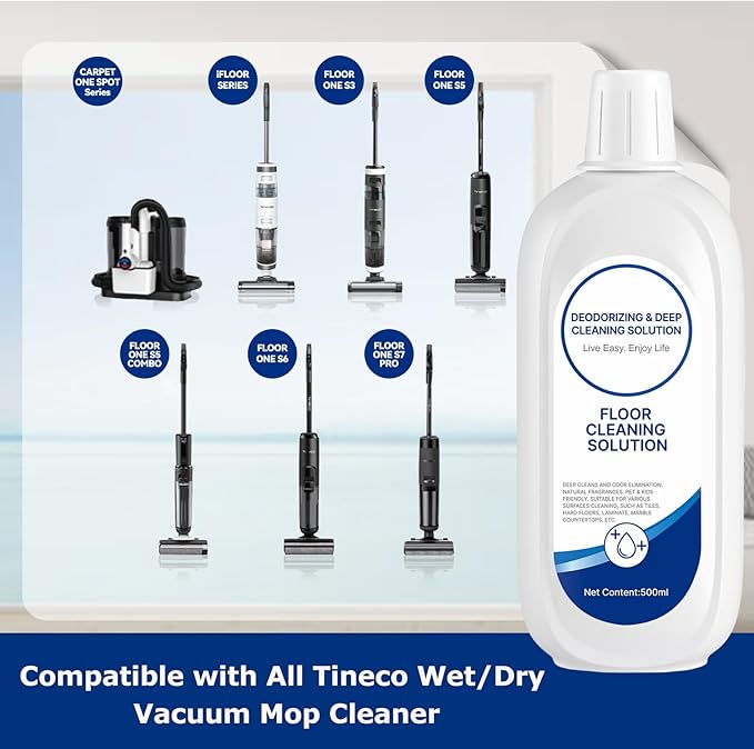 2 Packs Floor Cleaner Solution Compatible with Tineco Cleaning Solution Refill Natural Scented, Deep Clean Streaks & Residue Free for All Robotic Vacuum Mop Cleaner Solution for Hardwood Multi Surface