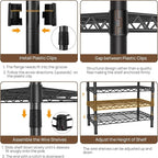 Golpart Coat Rack Clothes Wardrobe：Closet Organizer and Storage Clothing Garment Rack with Shelves Heavy Duty for Hanging Clothes Portable Adjustable Black 15.8" DX69 WX76.5 H