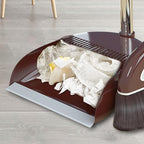 Broom and Dustpan Set,Large Broom and Dustpan,Broom and Dustpan Set,Heavy Duty Dust Pan with Long Handle Upright Dustpan Broom Set,Broom Home Kitchen Lobby Floor Use,Dust Pan and Broom Set