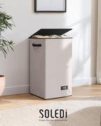 SOLEDI Laundry Hamper with Lid 90L Large & Tall Collapsible Laundry Basket, Clothes Hamper with Bag Removable Easy to Carry, Dirty Hampers for Bedroom, Bathroom, Dorm, College, Light taupe