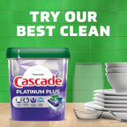 Cascade Platinum Plus Dishwasher Pods, Dishwasher Detergent, Dishwasher Soap, Dish Tabs, Dishwashing Tablets, Dish Detergent, Lemon, Actionpacs, 21 Count