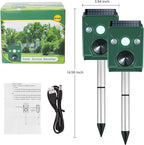 FAYINWBO Latest in 2022 Outdoor Ultrasonic Animal Repeller. Solar Animal Repellent.with Flashing LED Lights, Siren Expelled Cats, Dogs, Rac Green