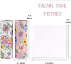 200 Sheets Car Tissues Holder with Facial Tissues 3-ply Travel Tissue Tubes 4 PK Tissues Box Container Perfect Fit for Car Cup Holder Cylinder (Pink)