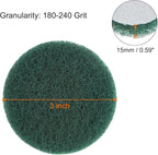 HARFINGTON 8pcs Drill Power Brush 3 inch Tile Scrubber Scouring Pads 180-240 Grit for Bathroom Kitchen Household Cleaning